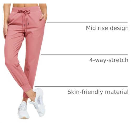 Image of Libin Women's Joggers Pants Athletic Casual Sweatpants Petite /Regular /Tall | Running, Workout, Gym, Yoga, Lounge, Travel, Golf Clothes with Pockets, 4 way stretch, Tapered, Dance Trousers