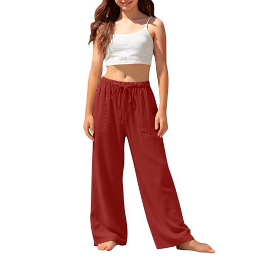 Pantalones rectos transpirables unisex de cintura elástica para uso escolar casual