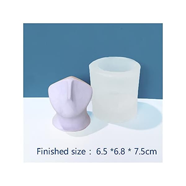 LZYY Kerzenform 3D Silikon Kunstobjekt Gesicht Kerzenform Eisschokolade Backen Seife Aromatherapie Gips Skulptur Kerze… – Bild 4