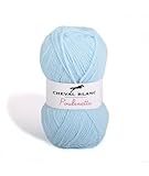 Laines Cheval Blanc - POULINETTE fil à tricoter 76% acrylique 24% laine 50g - Fil bébé,...