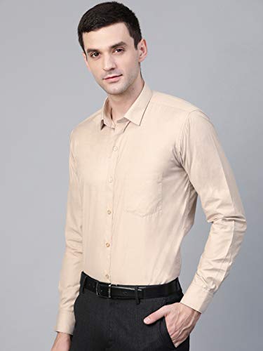 Image of MANQ Men's Regular Fit Cotton Formal Shirt, Full Sleeves, Spread Collar, Button-Down, Office, Business & Casual Wear