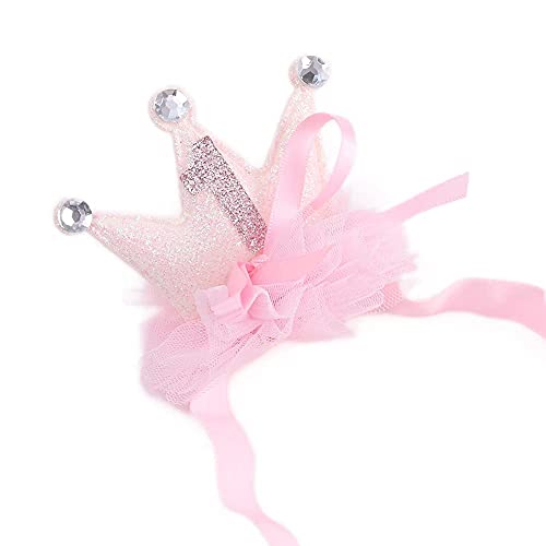 1St Birthday Crown Headband For Baby Girls - Elastic Pink Glitter Mini Crown, Princess Crown Headband, Tulle Bow Crown Baby Headband, Cake Smash Photo Prop (Pink Baby Headband) #TOP7