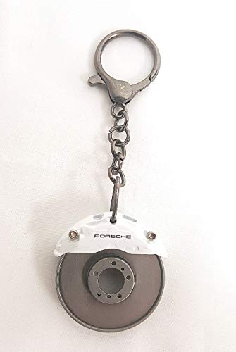 Porsche Brake Disc Keychain, White