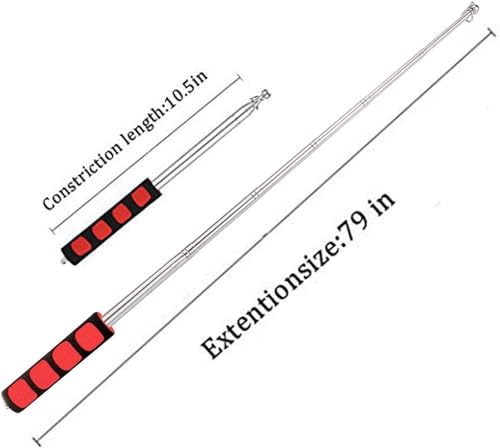 Auto-plaza 4PCS X 6.5 Feet (2 Meters) Red Telescopic Handheld Flagpoles Portable Extendable Handheld Windsock Telescopic Flag Pole Ferula Pointer