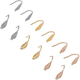UNICRAFTALE 30 Pieces 3 Colors 316 Stainless Steel Earring Hooks 1.2mm Small Hole Ear Wire Mixed Color Wire Earring Hooks Jewelry Earring Findings for DIY Earring Jewelry Making 19.5x4.5x1mm