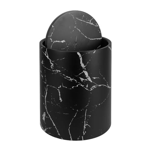 Caneca de basura con tapa oscilante 12 litros negra