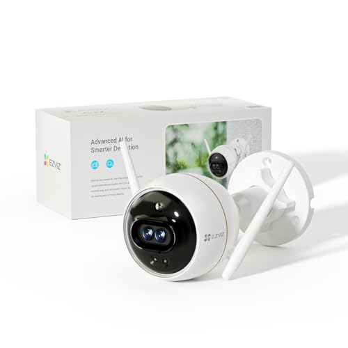 EZVIZ Security Camera Outdoor First Dual Lens 1080P, Excellent Colour Night Vision, Active Light & Siren Alarm with PIR Motion Detection, IP67 Weather Proof, Two-Way Talk, H.265, Works with Alexa