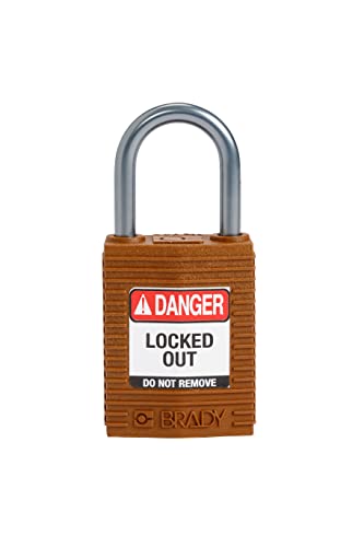 Image of Brady CPT-BRN-25AL-KD SafeKey Padlock, Brown, 2.6 in H x 1.25 in W x 0.75 in D