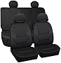 Coverado Car Seat Covers Full Set, Premium Waterproof Front and Rear Auto Seat Covers 5PCS, Car Seat Protectors Universal Fit for Most Cars, Sedans, SUVs and Trucks(Black, Size L)