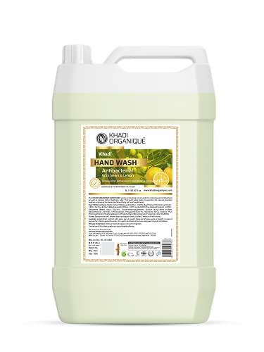 Image of Khadi Organique Hand Wash Advanced Lemon & Organic Neem Anti Bacterial Hand Wash For Best Ever Protection | Cleanses | Moisturizes Dermatologically Tested (5 L)