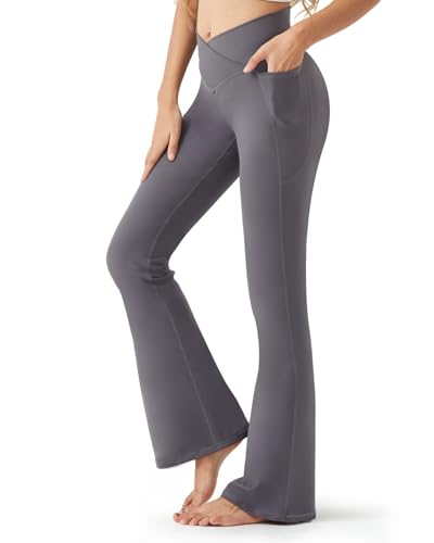 Leggings de fitness extra longue anti-transparence taille haute coupe bootleg