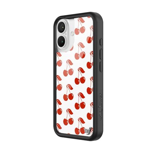 Image of Wildflower Cases - Compatible with iPhone 16 | Protective Black Bumper, 6.5ft Drop Test Certified, Women Owned Small Business | Cherry Red Summer Aesthetic Trendy | American Cherries