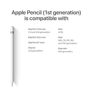 Apple Pencil for iPad (1st Generation) Bluetooth and Lightning connector -White (Renewed)