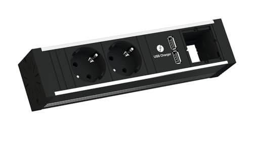 Bachmann VENID multiprise bloc 2 prises CA noir cordon court 0,2m