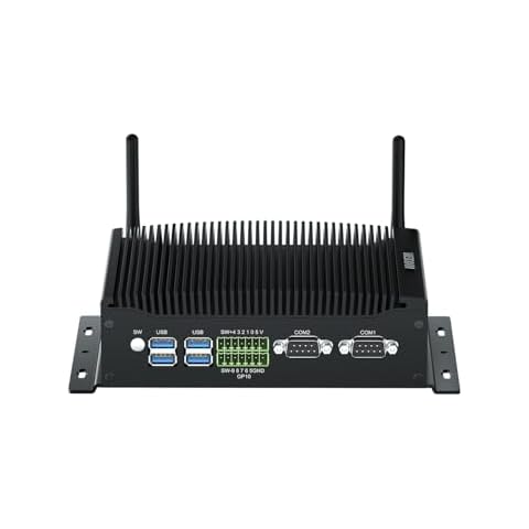 WEIDIAN Industrial PC Fanless Win 11, Fanless PC i5-10210U(16GB RAM 512GB SSD) and i7-10810U(32GB RAM 1TB SSD), Dual HD+DP Triple Display, 2RS232 COM, 2RJ45 Ethernet, 6USB, GPIO, WiFi, BT Cover