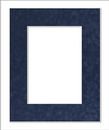 12x16 Mat Bevel Cut for 9.5x13 Photos - Acid Free Navy Suede Precut Matboard - For Pictures, Photos, Framing - 4-ply Thickness