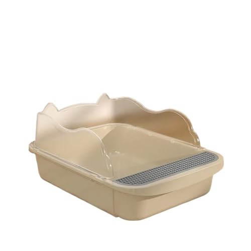 Bac à litière pour chat semi-fermé amovible toilette chaton kaki S