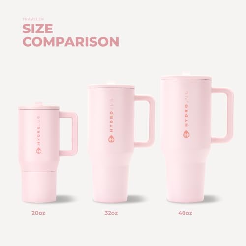 Image of HydroJug Traveler 40oz, Insulated Tumbler with Handle & Straw, Pink Sand