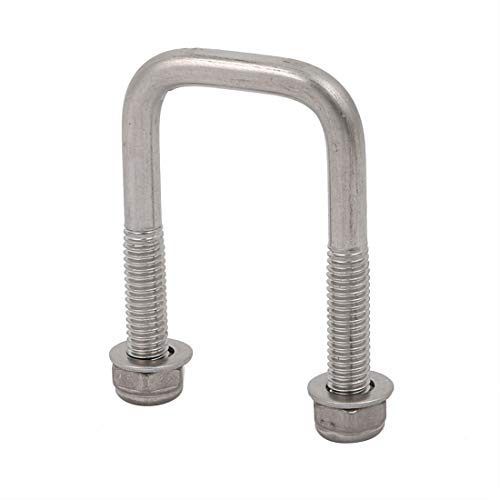 Image of uxcell M6 Thread 25mm Inner Width 304 Stainless Steel Square U Bolt Silver Tone