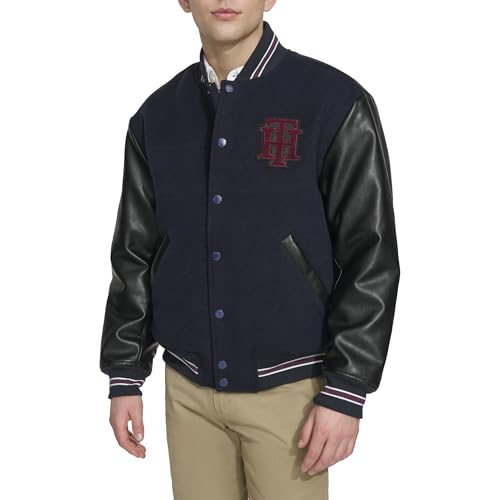 Tommy Hilfiger Men's Mixed-Media Bomber Jacket