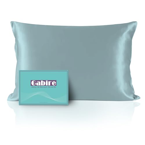 Gabire Funda de almohada de seda de morera para cabello y piel, fundas de almohada antiacné en ambos lados, fundas de almohada de seda real, funda de almohada antimicrobiana de seda orgánica con