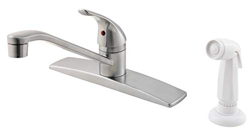 Pfister Pfirst Series 1-Handle Kitchen Faucet with Side Spray, Polished Chrome Pfister Pfirst Series 1-Handle Kitchen Faucet with Side Spray, Polished Chrome