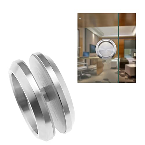 Glass Door Handle Stainless Steel Recessed Sliding Door Pull Handles Circular Sliding Door Handle for Bifold Doors Cabinets Sliding Doors Silver 68mm - Image 3