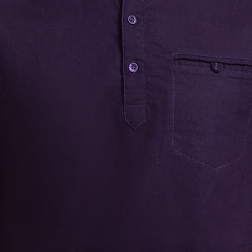 Image of Parx Men's Pure Linen Solid Pattern Regular Fit Henley Neck Half Sleeve Casual T-Shirt
