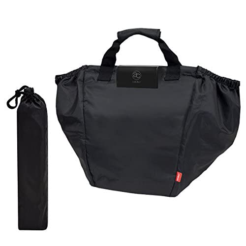 achilles Einkaufswagentasche faltbar, Einkaufswagentasche zum Einhängen, Shopper, Einkaufstasche für Einkaufswagen, Schwarz, 54 cm x 35 cm x 39 cm
