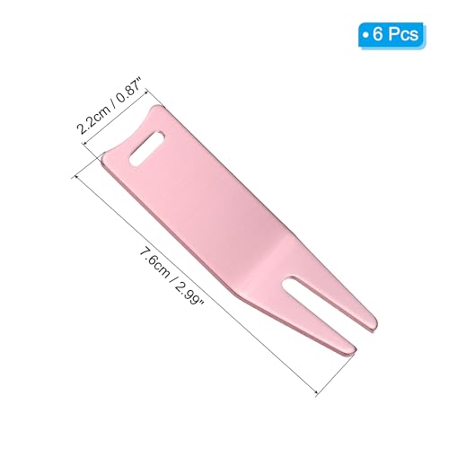 Herramienta de arreglar piques de golf de metal resistente con acabado premium rosa oro de 6 piezas 2