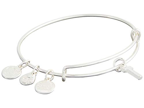Image of Alex and Ani Expandable Bangle for Women, Initials A to Z Letter Charms, Shiny Finish, 2 to 3.5 in