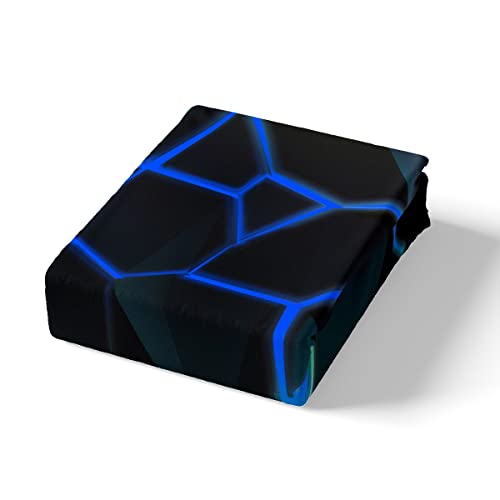 Geometric Honeycomb Bedding Set Green Blue Stereoscopic Hexagon Comforter Cover for Kids Boys Girls Beehive Hexagon Duvet Cover Geometric Bedspread Cover Room Decor Quilt Cover Single Boys - Image 4