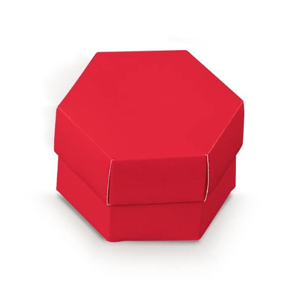 Boîtes à dragées hexagonale rouge LE GEMME DI VENEZIA cadeaux invités créatifs