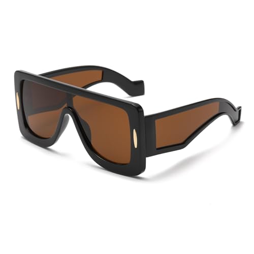 YAMEIZE Occhiali da Sole Rettangolari con Montatura Spessi Retrò Quadrati Vintage Occhiali da Sole Uomo Donna Moda Anni '90