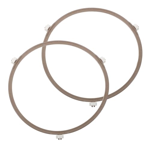 2Pcs Microwave Turntable Rings with High Temperature Resistant Plastic Construction Compatible Rotating Roller Support for Oven 