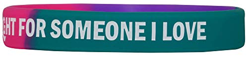 in The Fight for Someone I Love Thyroid Cancer Wristband Bracelet 10-Pack (Teal, Purple, Pink)
