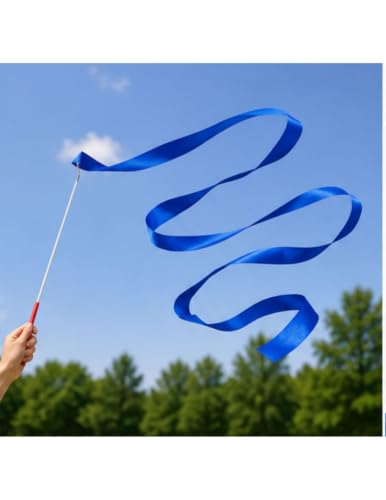 Image of BookMyCostume Gymnastic & Rhythmic Dance Ribbon Wand Collection - 2-Meter Ribbon Sticks - Ideal for School Sports Day & Gymnastic Training - Fancy Dress Costume Accessories for Kids, Teens & Adults