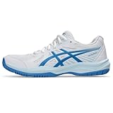 ASICS Women's Upcourt 6 Volleyball Shoes, 8.5, White/Blue Coast