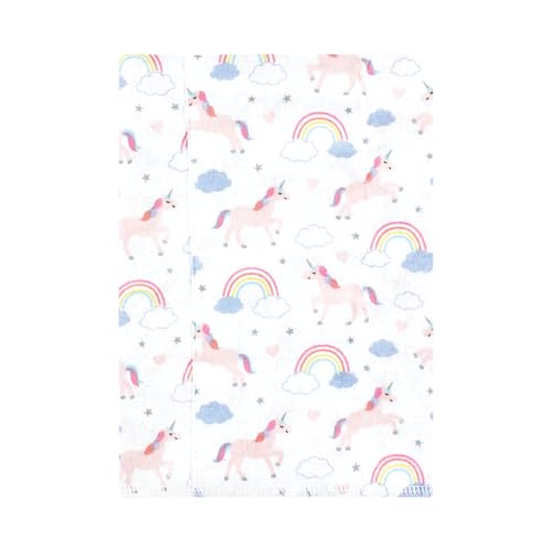 Image of Luvable Friends Hudson Baby Flannel Burp Cloths 7pk, Pink Unicorn