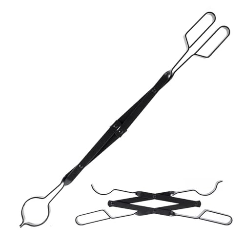 Pinzas para chimenea para interiores y exteriores, resistentes al óxido, para fogatas, chimeneas, interiores y exteriores