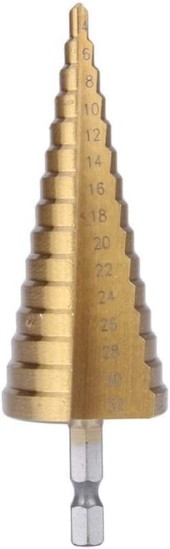 Wiertło do metalu， Wiertło stożkowe sześciokątne do blachy 1PC z tytanu 4-32MM HSS 4241