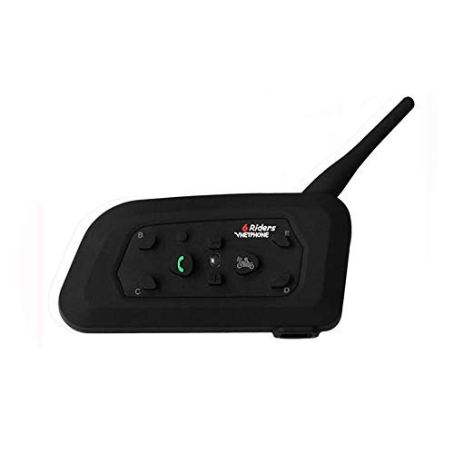 Helmet Intercom Motorcycle Communication System Vnetphone V6 Interphone Moto Helmet Bluetooth Wireless Intercom Headset (850mAh Longer Battery life/Handsfree/Range-1200M) (1pack)