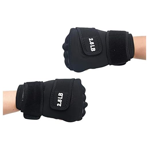 PURATEN Weighted Gloves 5lb(2.5lb Each), Soft Iron Fitness Gloves with Lengthen Wrist Strap for Gym Boxing, Taekwondo, Running Training, Washable