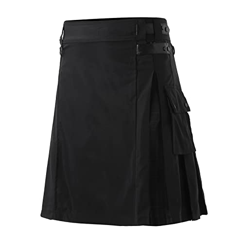 Schottland Rock Herren Vintage Kilt Gothic Punk Mode Kendo Taschenröcke Schottische Kleidung Plaid Faltenrock Neu