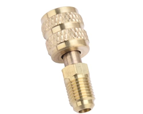 2 piezas de adaptador de latón para aire acondicionado R32 a R410a, conexión hembra 5/16" y macho 1/4" SAE miniatura 4