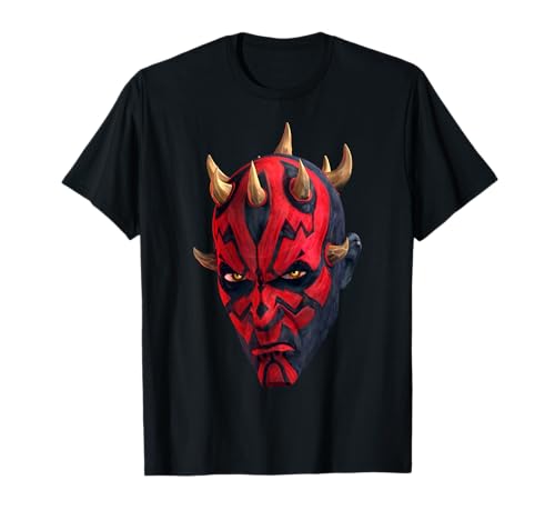 T-shirt Star Wars Darth Maul Big Face en coton noir pour fan de la saga