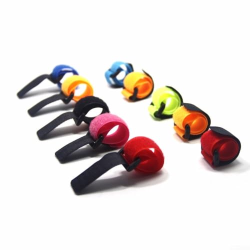Tufgo Lot de 10 sangles de canne à pêche et ceintures de fixation en nylon de 2 x 20 cm pour le rangement de la canne à pêche et l'organisation du matériel de voyage, noir (vert) – vue 4
