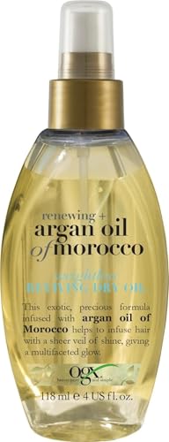 OGX Aceite de argán de Marruecos Weightless Reviving Dry Hair Oil Mist 118 ml (el embalaje puede variar)