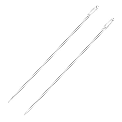 Jetstream 2 Stück Extra Lange Webnadeln mit Großem Öhr, 6 Zoll Lange Nähnadeln, Lange Nähnadeln, kompatibel mit Handgefertigte Teppiche mit Leder Wandteppichstickerei für zu Hause (6 Zoll)