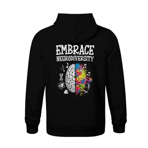 Kids Embrace Neurodiversity Autism Awareness Boys Girls Lightweight Kangaroo Pocket Hoodies3
